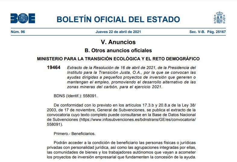 Abierta la convocatoria para presentar proyectos empresariales en zonas mineras Abierta la convocatoria para presentar proyectos empresariales en zonas mineras