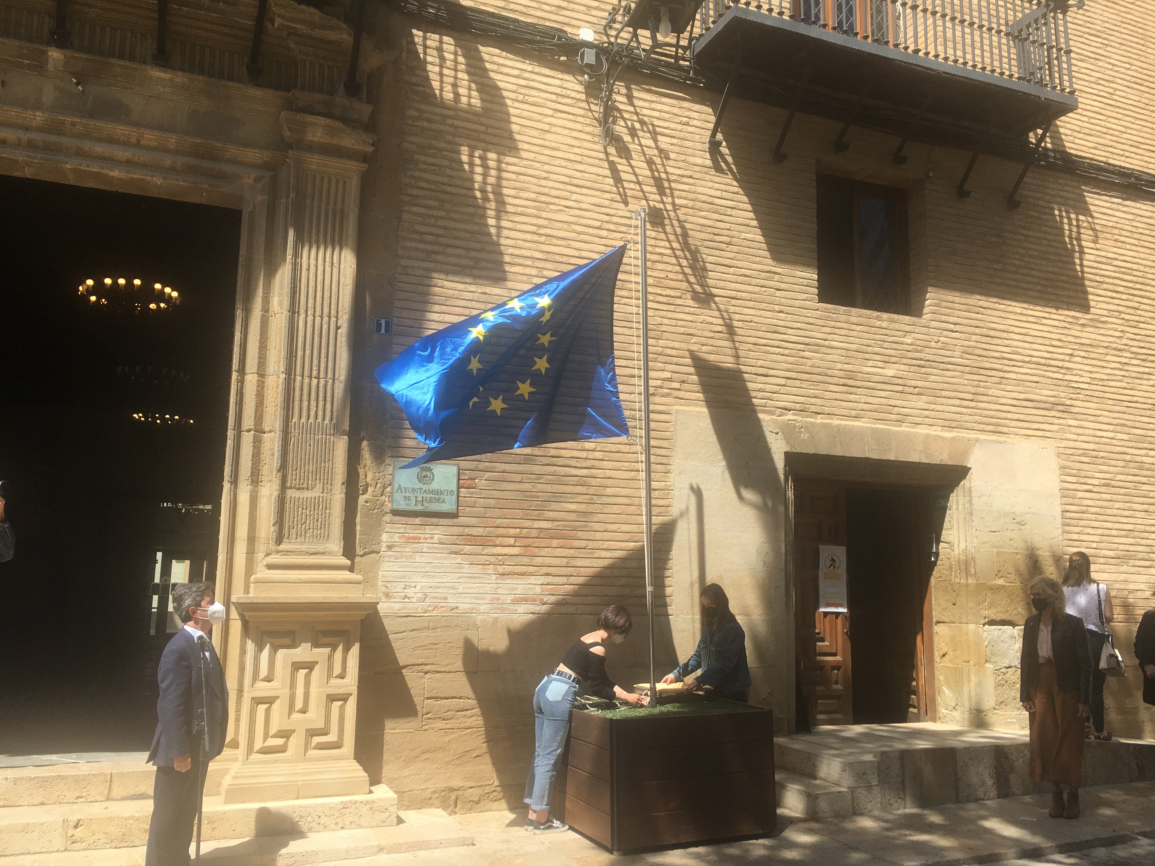 Las instituciones conmemoran en Huesca el Día de Europa Las instituciones conmemoran en Huesca el Día de Europa