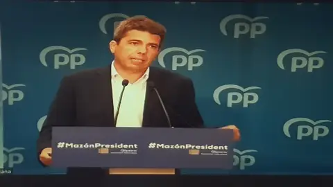 Carlos Mazón esta mañana en la sede del PPCV Carlos Mazón esta mañana en la sede del PPCV