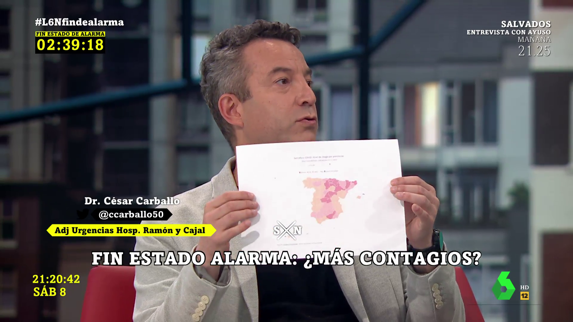 Carballo critica duramente el fin del estado de alarma: "No hemos cumplido ni uno de los objetivos" Carballo critica duramente el fin del estado de alarma: "No hemos cumplido ni uno de los objetivos"