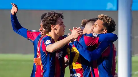 El FC Barcelona B celebrando un gol El FC Barcelona B celebrando un gol