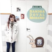 Sandra Doval, en la aula a la que da nombre en El Puerto