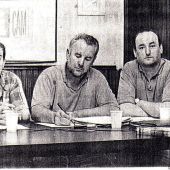 Imagen de archivo. De izquierda a derecha, Manuel Sarrión, Cayo Lara y Gregorio Sánchez Yébenes.