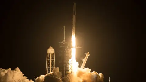 Despega la segunda mision tripulada de la NASA y SpaceX a la Estacion Espacial Internacional Despega la segunda mision tripulada de la NASA y SpaceX a la Estacion Espacial Internacional