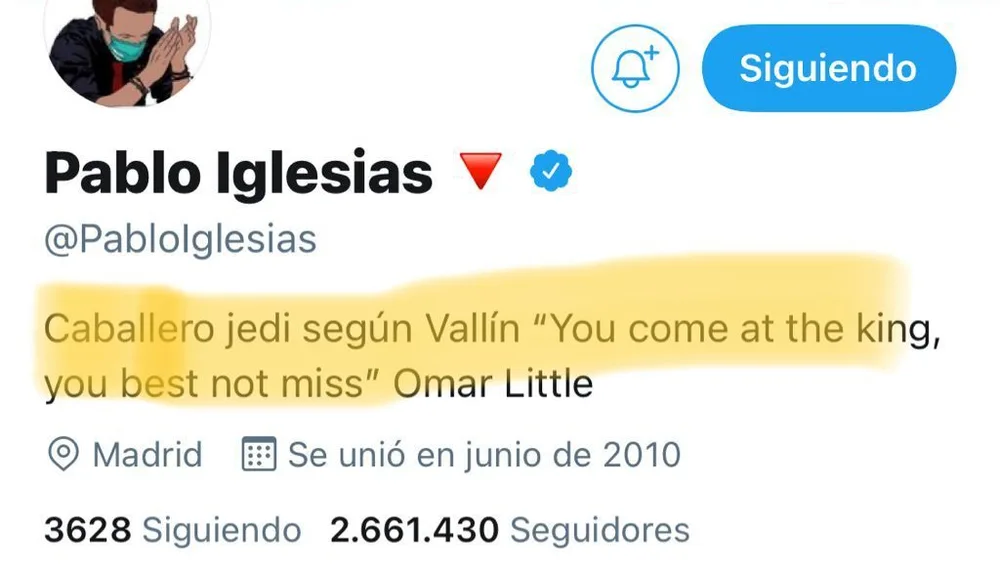 Twitter de Pablo Iglesias