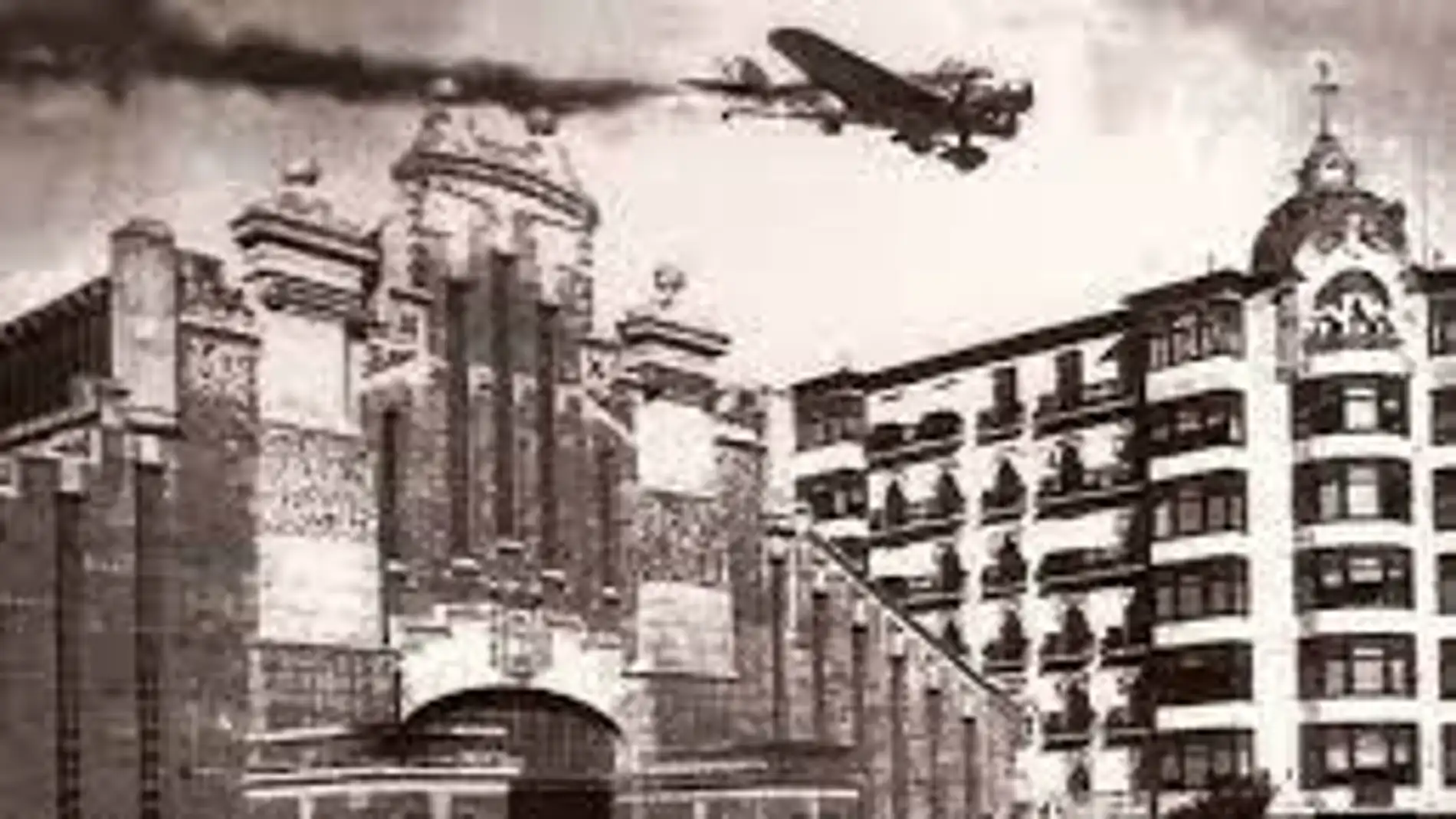 Foto histórica del Mercado Central de Alicante durante la Guerra Civil 
