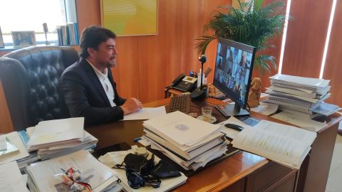 Luis Barcala ha presidido por vía telemática la comisión Puerto-Ciudad Luis Barcala ha presidido por vía telemática la comisión Puerto-Ciudad