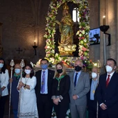 Las autoridades con la Virgen de Alarcos Las autoridades con la Virgen de Alarcos