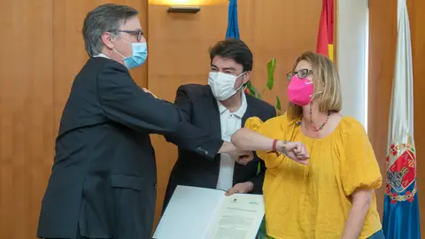 Javier Díez, Luis Barcala y la concejala de Desarrollo Económico, Mari Carmen de España Javier Díez, Luis Barcala y la concejala de Desarrollo Económico, Mari Carmen de España
