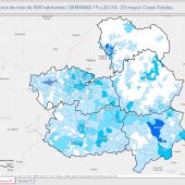 Mapa de la evolución del coronavirus de CLM por provincias