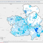 Mapa de la evolución del coronavirus de CLM por provincias Mapa de la evolución del coronavirus de CLM por provincias