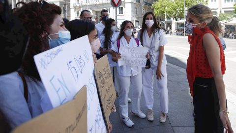 Manifestaci&oacute;n de m&eacute;dicos MIR en Madrid en 2021