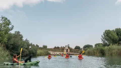 Practicando deporte náutico en el lago de Arcos Practicando deporte náutico en el lago de Arcos
