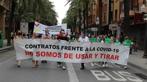 Un momento de la manifestación de esta mañana Un momento de la manifestación de esta mañana