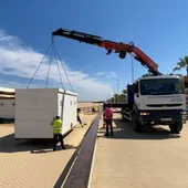 Instalación de módulos de aseo en las playas de Sanlúcar Instalación de módulos de aseo en las playas de Sanlúcar