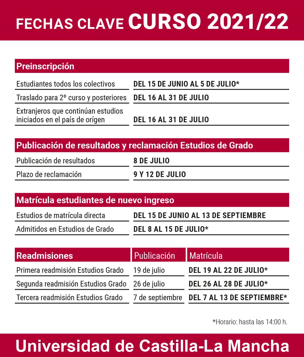 La UCLM abre el plazo de preinscripción para estudios de grado el martes 15 de junio La UCLM abre el plazo de preinscripción para estudios de grado el martes 15 de junio
