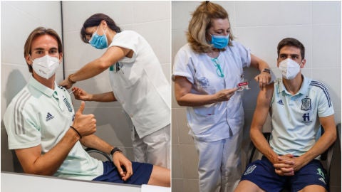 Fabi&aacute;n y Gerard Moreno reciben la vacuna contra el coronavirus