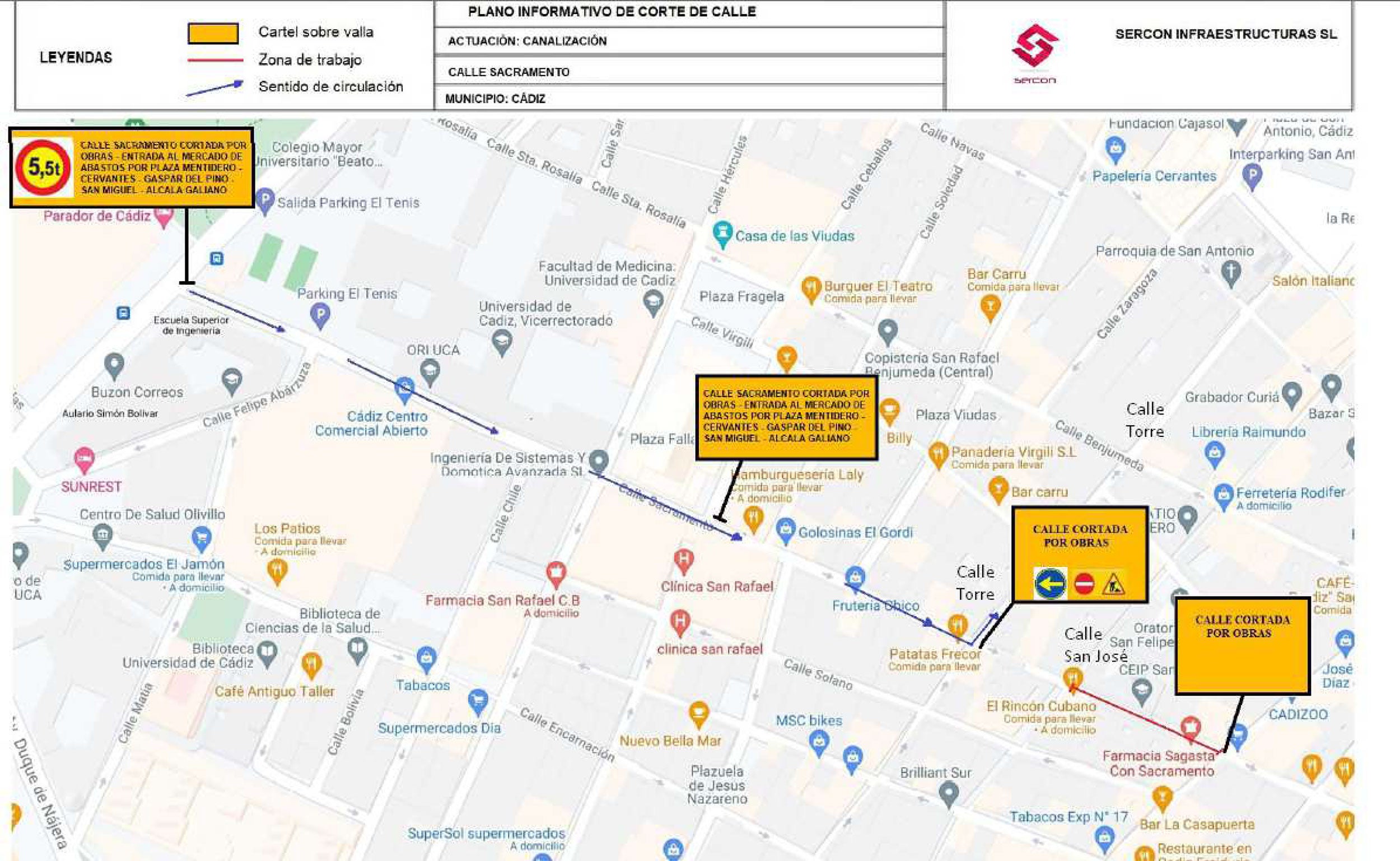 Un tramo de la calle Sacramento se cortará al tráfico a partir del lunes por obras Un tramo de la calle Sacramento se cortará al tráfico a partir del lunes por obras