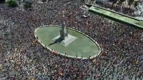 Imagen aerea de la manifestación de Colón Imagen aerea de la manifestación de Colón