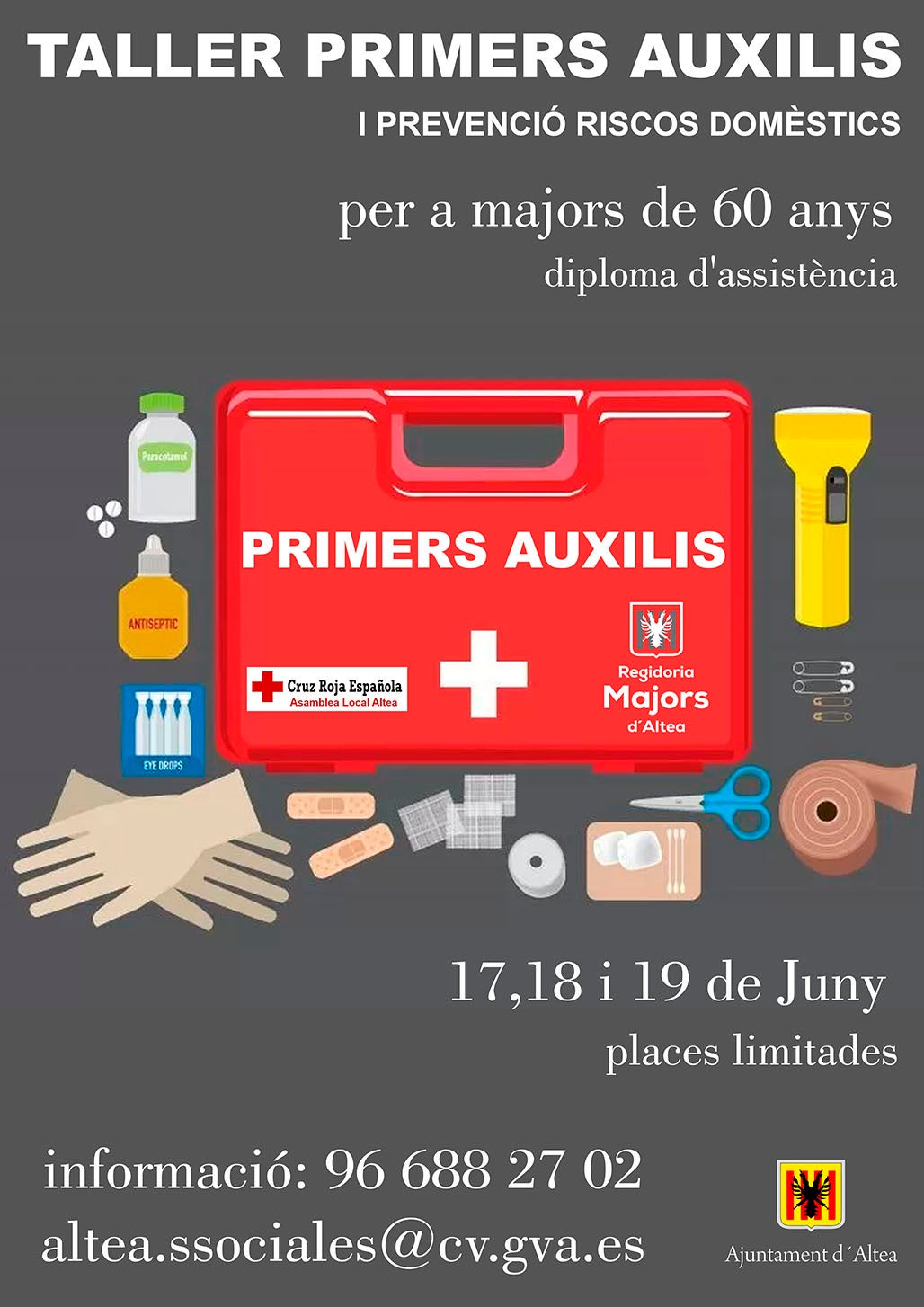 Cruz Roja Altea impartirá talleres de Prevención y Primeros Auxilios a mayores de 60 años Cruz Roja Altea impartirá talleres de Prevención y Primeros Auxilios a mayores de 60 años