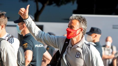 Luis Enrique a su llegada a Sevilla para enfrentarse a Eslovaquia