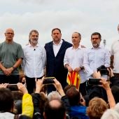 Los líderes independentistas a su salida de la cárcel de Grenollers