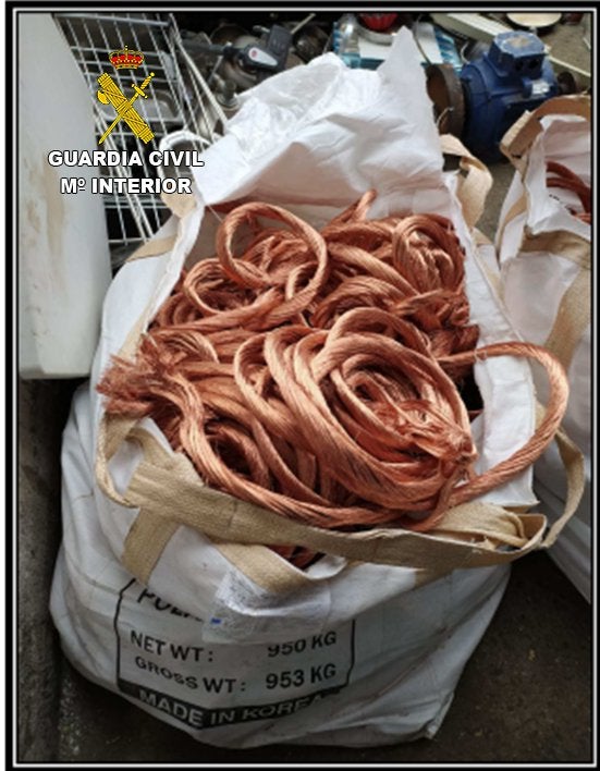 Desarticulado un grupo criminal que robaba cobre Desarticulado un grupo criminal que robaba cobre