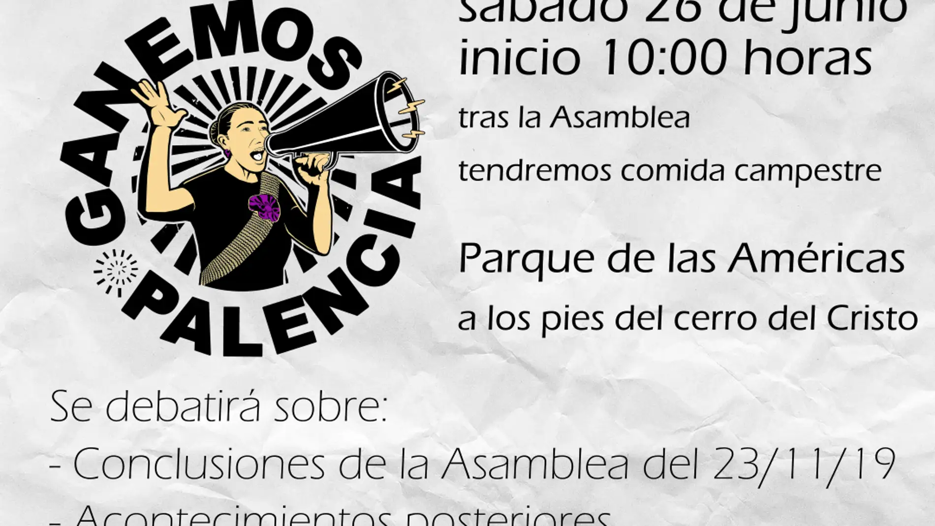 Ganemos Palencia celebra el sábado una asamblea extraordinaria