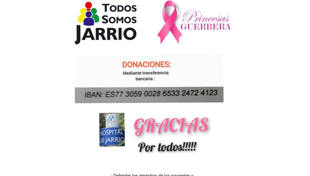 Todos Somos Jarrio habilita cuenta para donaciones.