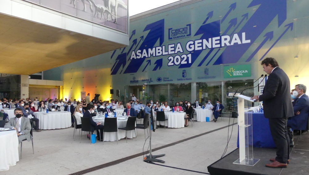 David Peña, durante su intervención ante la asamblea