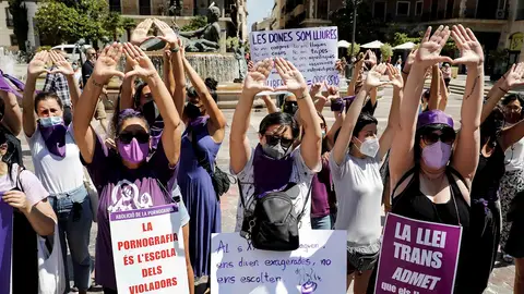 Feministas se manifiestan contra la ley trans Feministas se manifiestan contra la ley trans