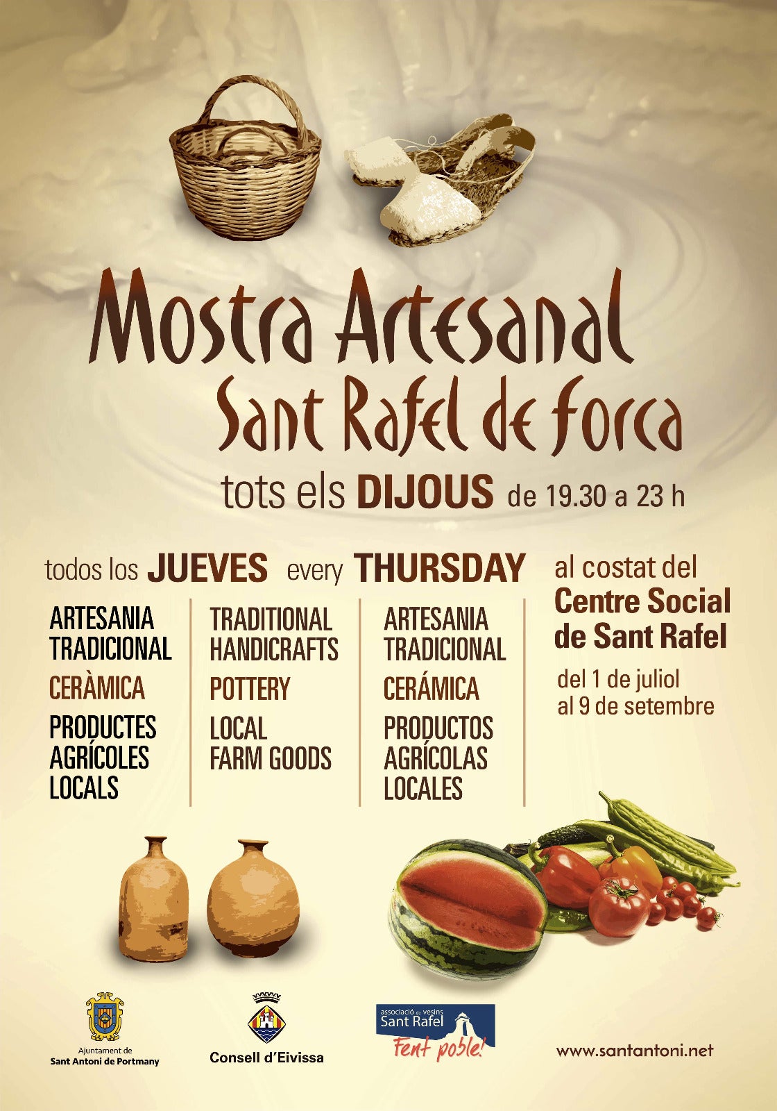 La Mostra Artesanal de Sant Rafel alcanza su décima edición con la participación de 20 puestos de artesanía y producto local La Mostra Artesanal de Sant Rafel alcanza su décima edición con la participación de 20 puestos de artesanía y producto local