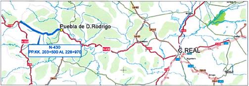 Licitan las obras de rehabilitación del firme de la N-430 entre Badajoz y Puebla de Don Rodrigo Licitan las obras de rehabilitación del firme de la N-430 entre Badajoz y Puebla de Don Rodrigo