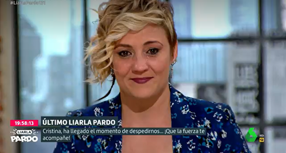 Cristina Pardo se despide de 'Liarla Pardo' entre lágrimas: "Perdón por los errores cometidos" Cristina Pardo se despide de 'Liarla Pardo' entre lágrimas: "Perdón por los errores cometidos"