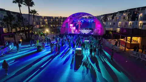 Pista de baile durante una prueba piloto del ocio nocturno en el Hard Rock de Ibiza, a 25 de junio de 2021 Pista de baile durante una prueba piloto del ocio nocturno en el Hard Rock de Ibiza, a 25 de junio de 2021