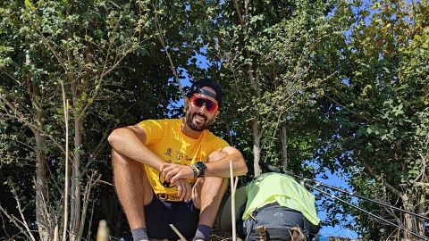 El algecire&ntilde;o Pedro Hidalgo durante la s&eacute;ptima etapa del 'Objetivo Santiago'.