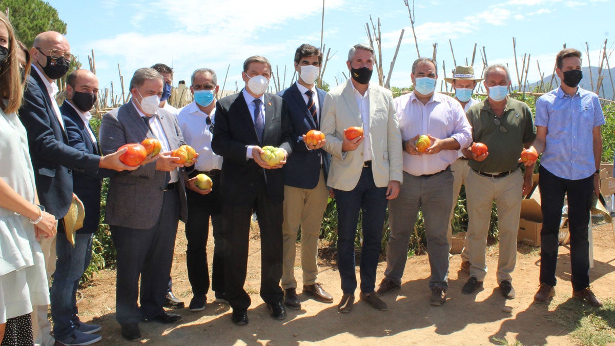 El Ministro Luis Planas con el Tomate Huevo de Toro El Ministro Luis Planas con el Tomate Huevo de Toro