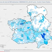 Mapa de los datos de contagios de Castilla-La Mancha y por provincias Mapa de los datos de contagios de Castilla-La Mancha y por provincias