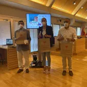 Cabanes, Masías y Maroto durante la presentación de los bonos Cabanes, Masías y Maroto durante la presentación de los bonos