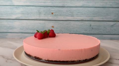 Tarta de frambuesas y chocolate