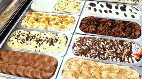 Vitrina de helados. Vitrina de helados.