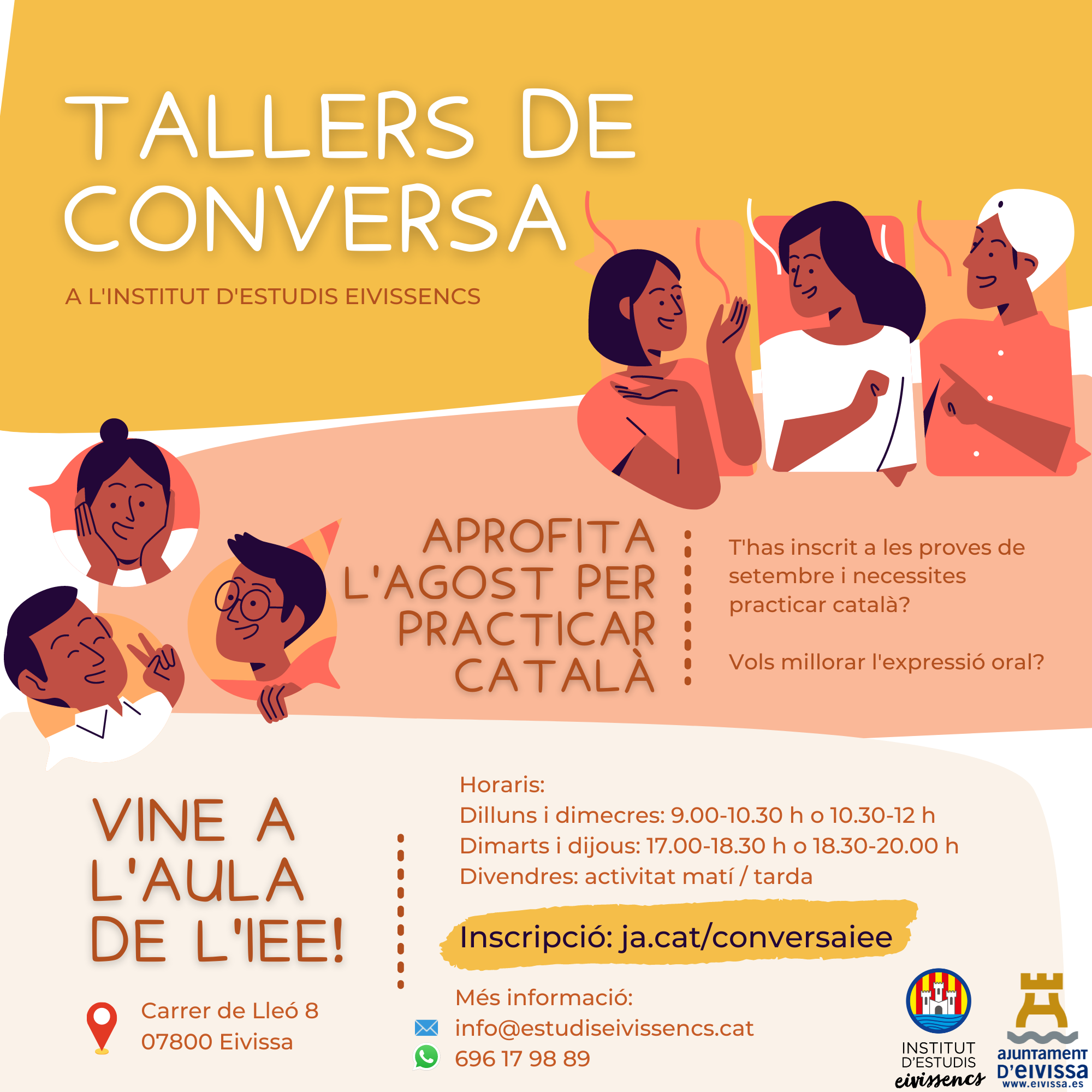El Institut d'Estudis Eivissencs organiza en agosto sus talleres de conversación en catalán para adultos El Institut d'Estudis Eivissencs organiza en agosto sus talleres de conversación en catalán para adultos