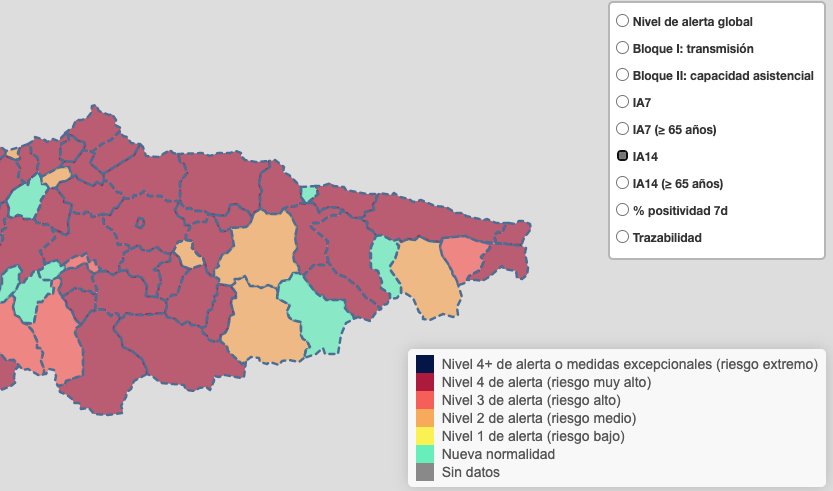 AUDIO: Varios concejos de la comarca en situación de riesgo alto por Covid AUDIO: Varios concejos de la comarca en situación de riesgo alto por Covid