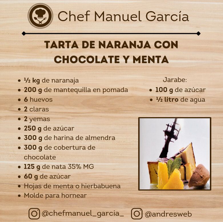 Tarta de naranja con chocolate y menta Tarta de naranja con chocolate y menta