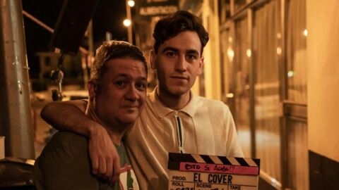 Secun de la Rosa y &Agrave;lex Monner, durante el rodaje de la pel&iacute;cula 'El cover'
