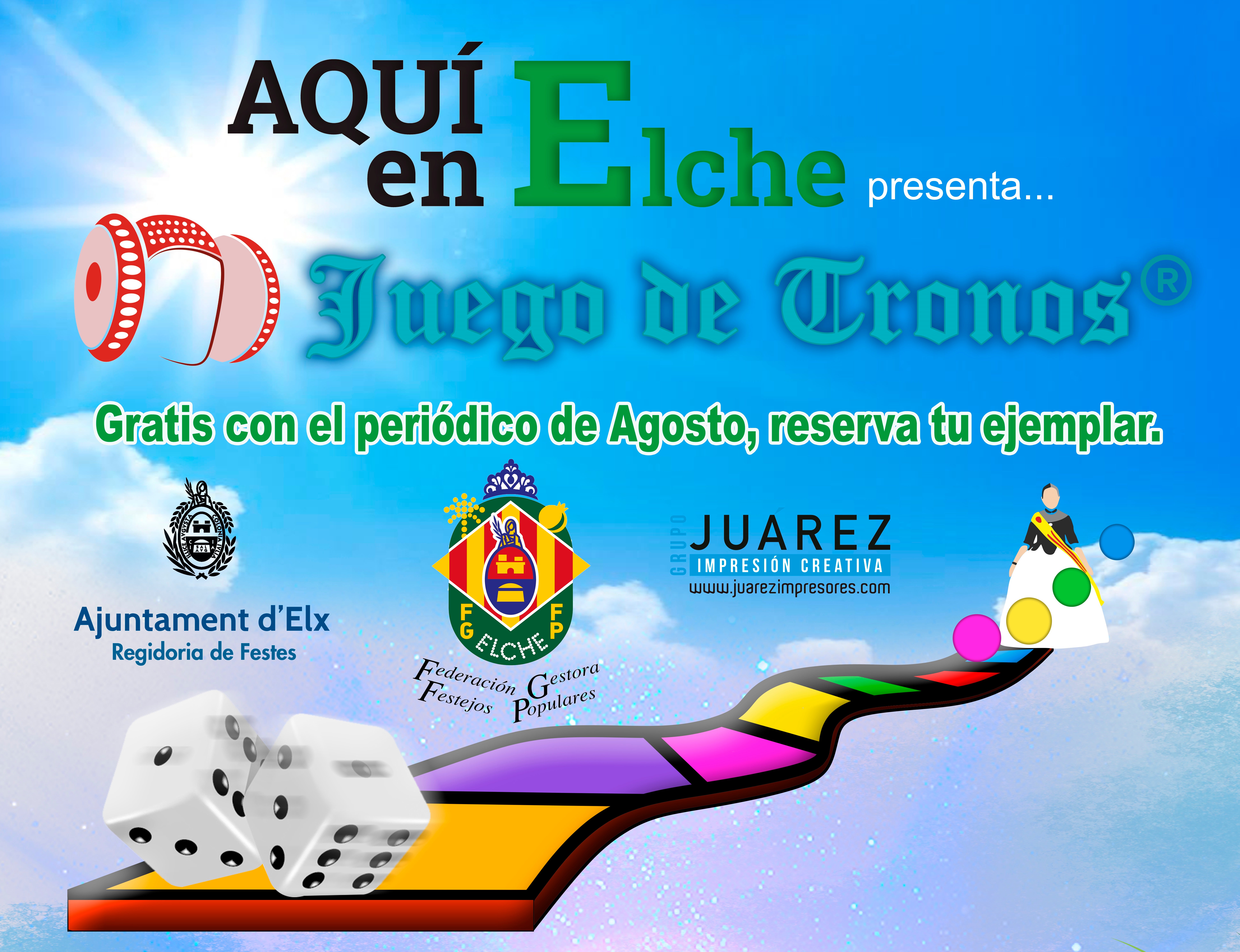 El periódico gratuito Aquí en Elche regala un 'juego de tronos' con su ejemplar del día 3 de agosto El periódico gratuito Aquí en Elche regala un 'juego de tronos' con su ejemplar del día 3 de agosto