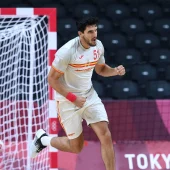 Sánchez-Migallón durante un partido en los Juegos de Tokio Sánchez-Migallón durante un partido en los Juegos de Tokio