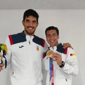 Rivilla junto al ciudadrealeño Sánchez-Migallón con la medalla de bronce Rivilla junto al ciudadrealeño Sánchez-Migallón con la medalla de bronce