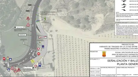 Presentado el proyecto de ampliación, mejora y carril bici de la carretera Hurchillo-Bigastro señalizacion