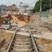 Soterramiento de vías en la estación de Empalme Soterramiento de vías en la estación de Empalme